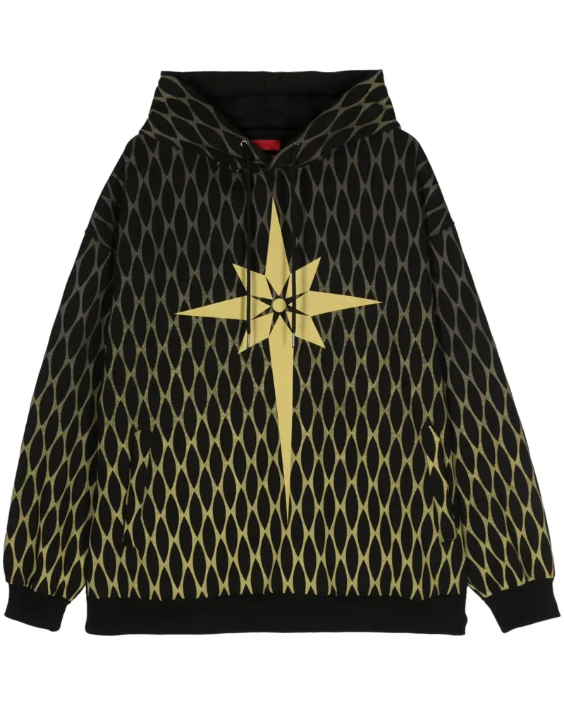 KUSIKOHC Hoodie mit Origami-Print - Schwarz Schwarz