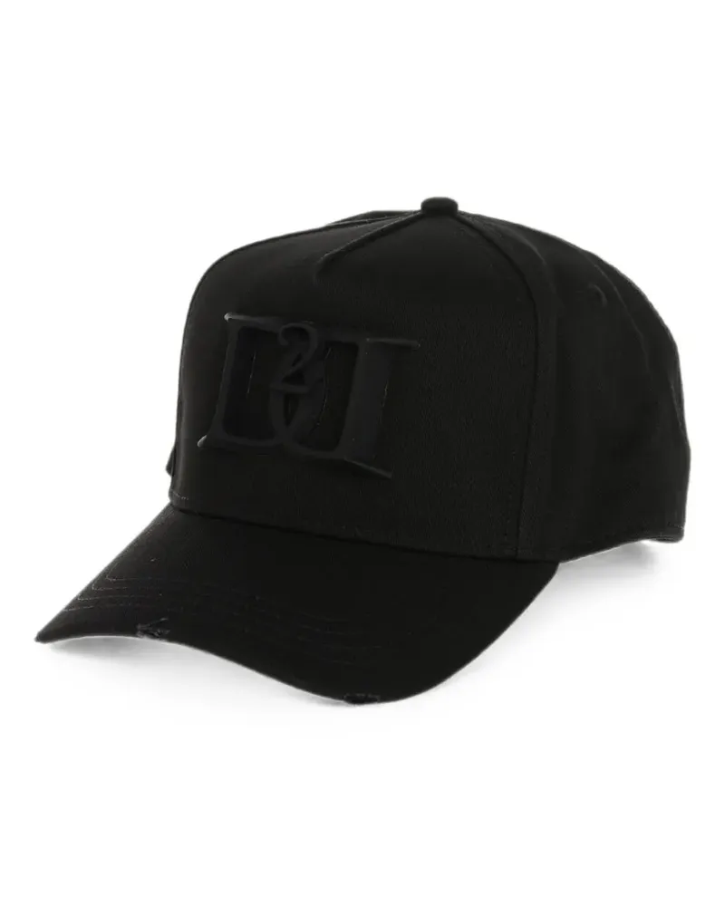 Dsquared2 embossed-logo baseball cap - Schwarz Schwarz