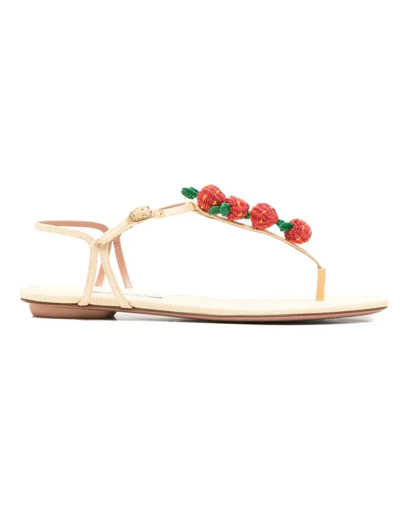 Aquazzura Fragolina Sugar strawberry-embellishment sandals - Nude Nude