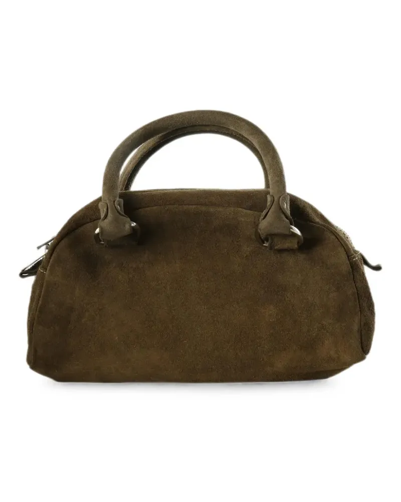 GUIDI suede top-handle clutch bag - Braun Braun