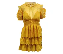 Besticktes Midikleid - Gelb