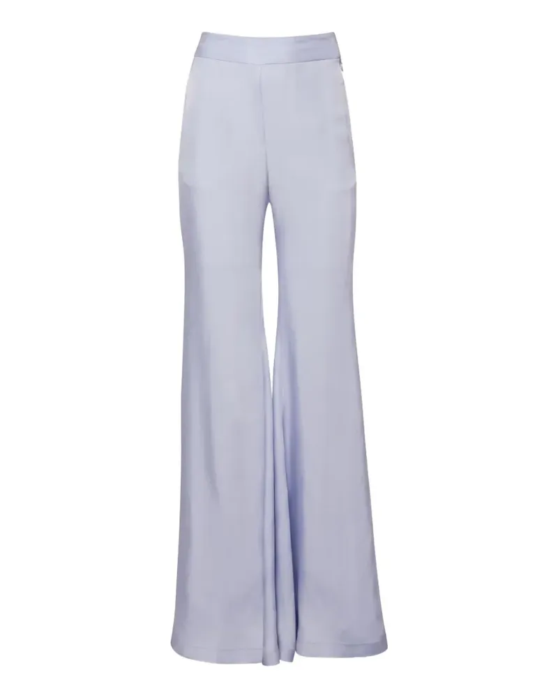 Fleur Du Mal Ausgestellte Hose mit Satin-Finish - Blau Blau