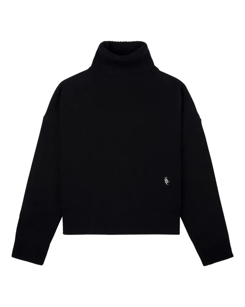 SPORTY & RICH Pullover mit Logo-Stickerei - Schwarz Schwarz