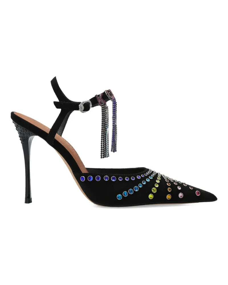 Kurt Geiger crystal pointed suede heeled pumps - Schwarz Schwarz