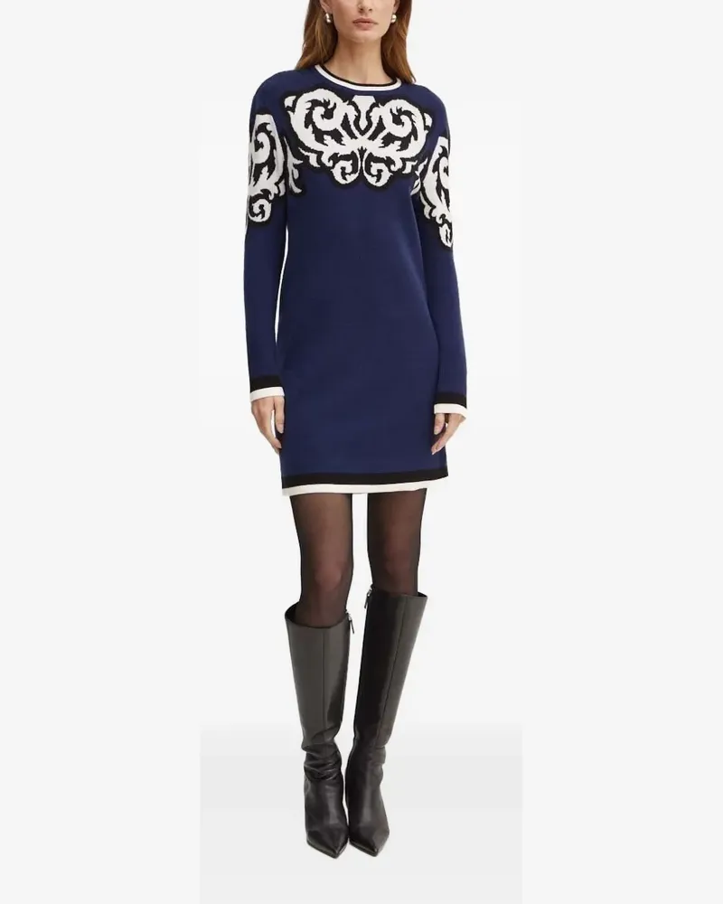 Silvian Heach Minikleid mit Damast-Verzierung - Blau Blau