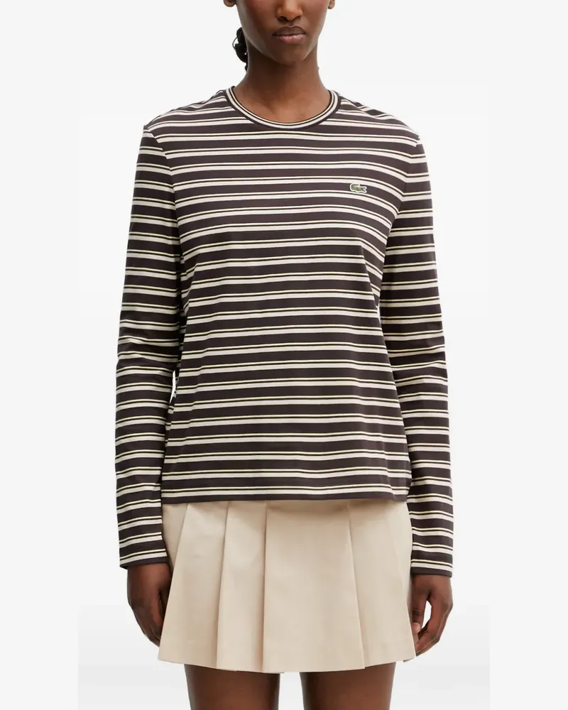 Lacoste striped long-sleeve T-shirt - Braun Braun