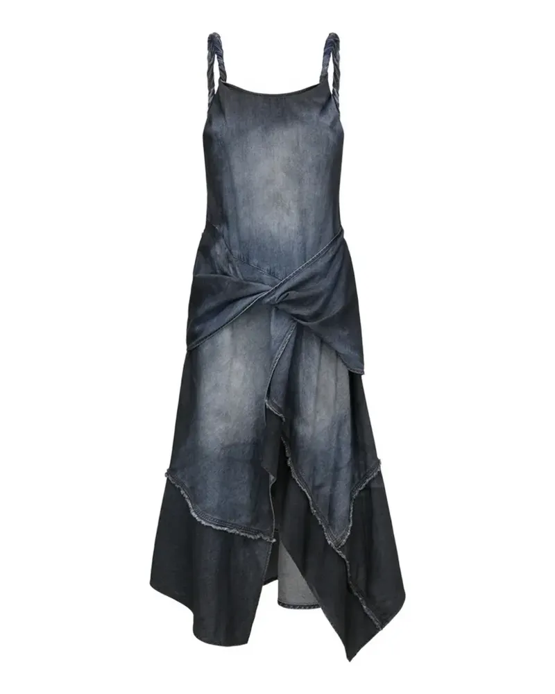 Feng Chen Wang Kleid im Layering-Look mit verdrehtem Detail - Blau Blau