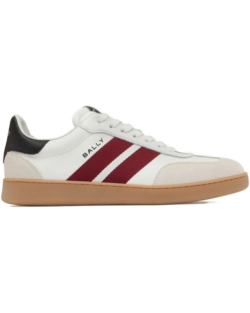 Bally Gestreifte Retro Crest Sneakers - Weiß Weiß
