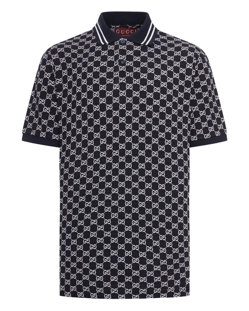 Gucci Poloshirt mit GG-Muster - Blau Blau