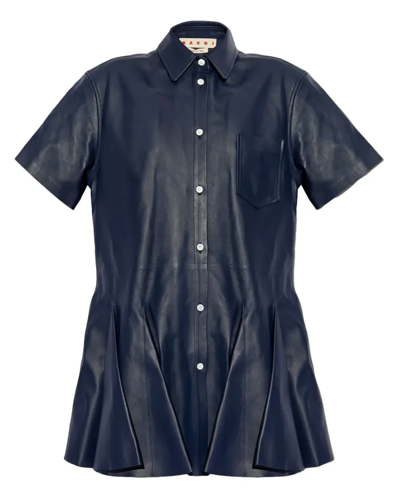 Marni Hemdkleid aus Leder - Blau Blau