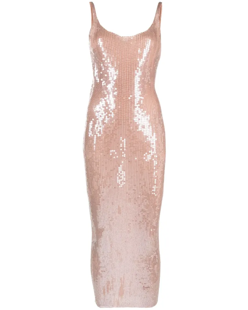 Alexander Wang Midikleid mit Pailletten - Nude Nude
