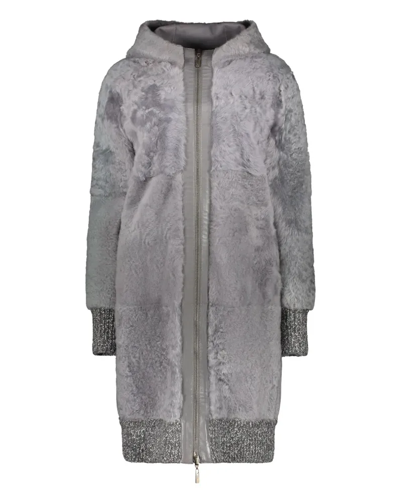 Lorena Antoniazzi Shearling-Mantel - Grau Grau
