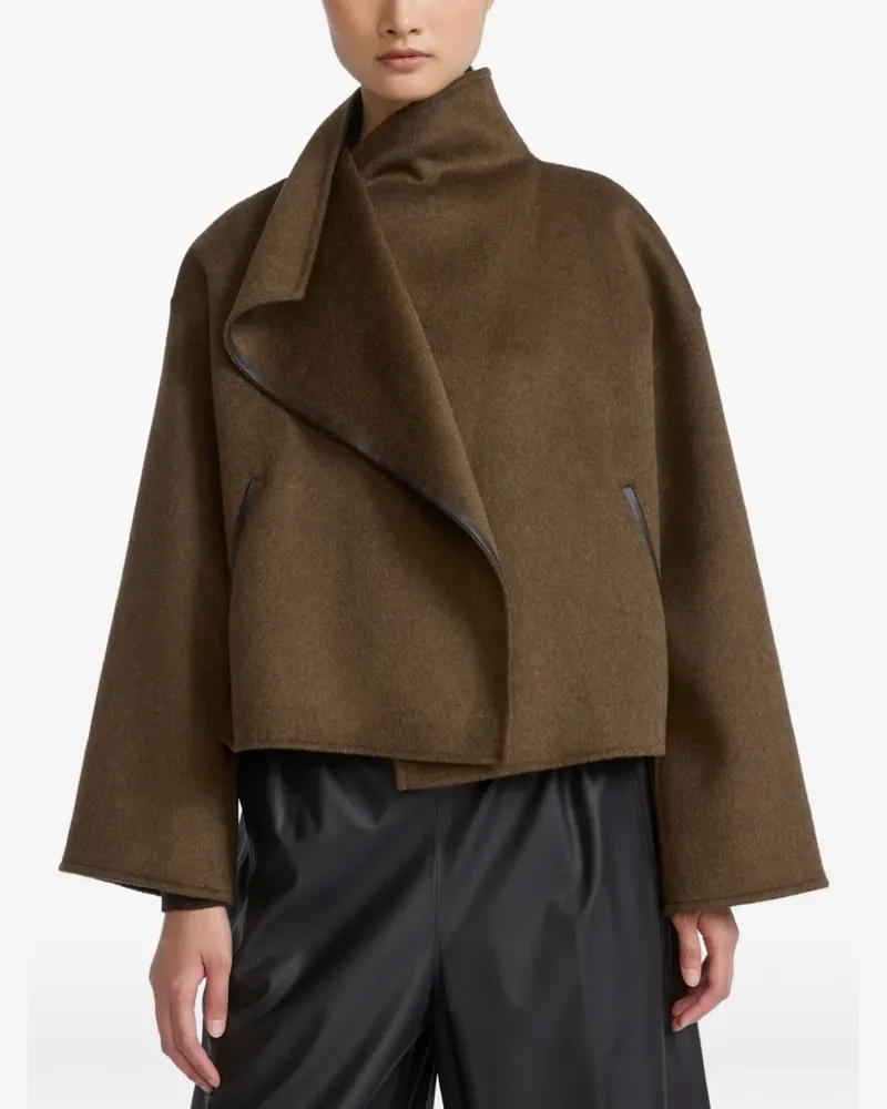 Yves Salomon Kaschmirjacke mit Shearling-Besatz - Braun Braun