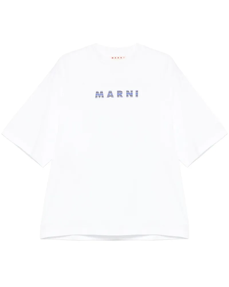 Marni T-Shirt mit Logo-Print - Weiß Weiß