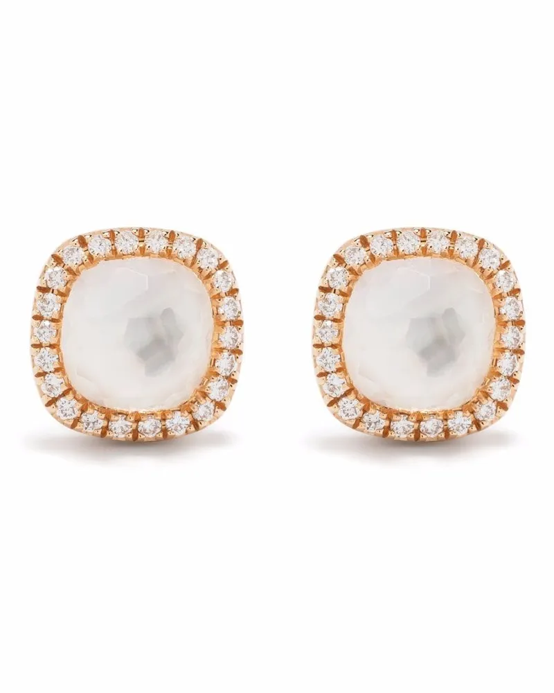 TIRISI 18kt Milano Sweeties Rotgoldohrringe mit Diamanten - Rosa Rosa