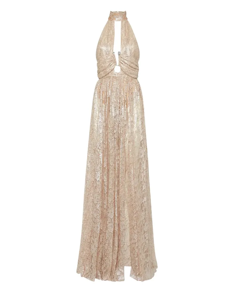 Philipp Plein Maxikleid mit Piercing-Spitze - Nude Nude