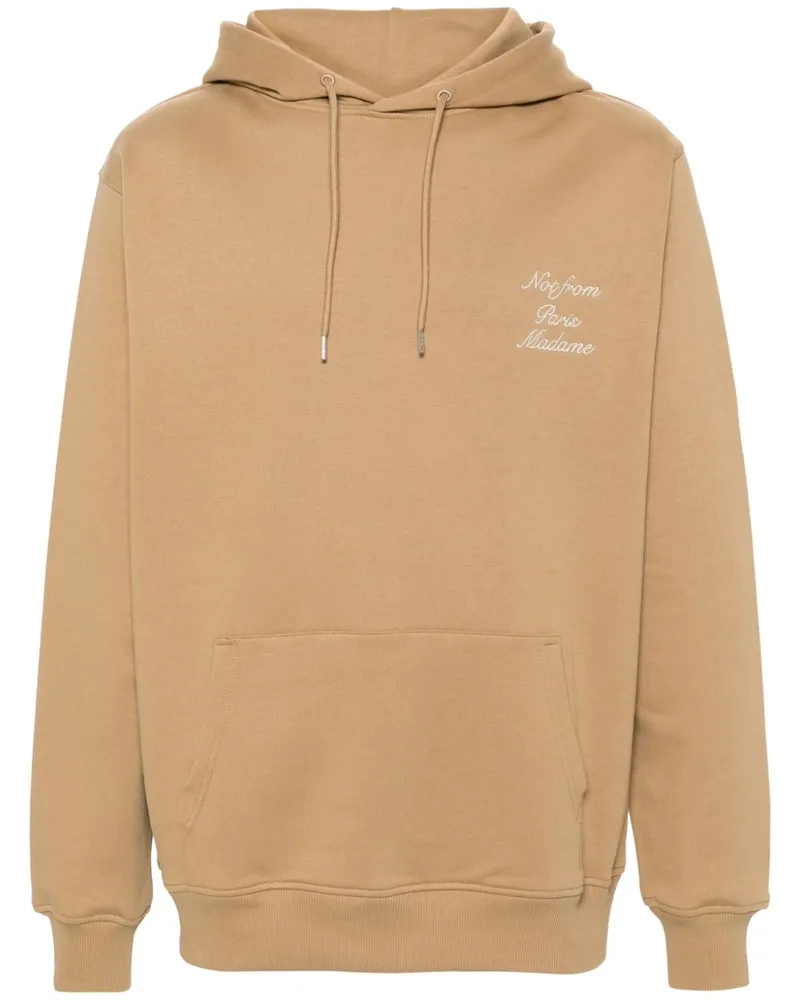 Drôle de Monsieur Le Hoodie Slogan Calligraphy Hoodie - Nude Nude