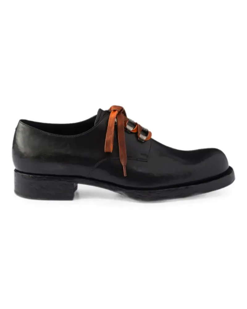 Prada Schnürschuhe aus antikem Leder - Schwarz Schwarz