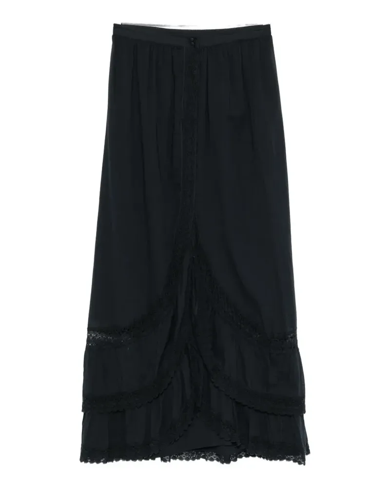 Twin-Set lace-trim maxi skirt - Schwarz Schwarz