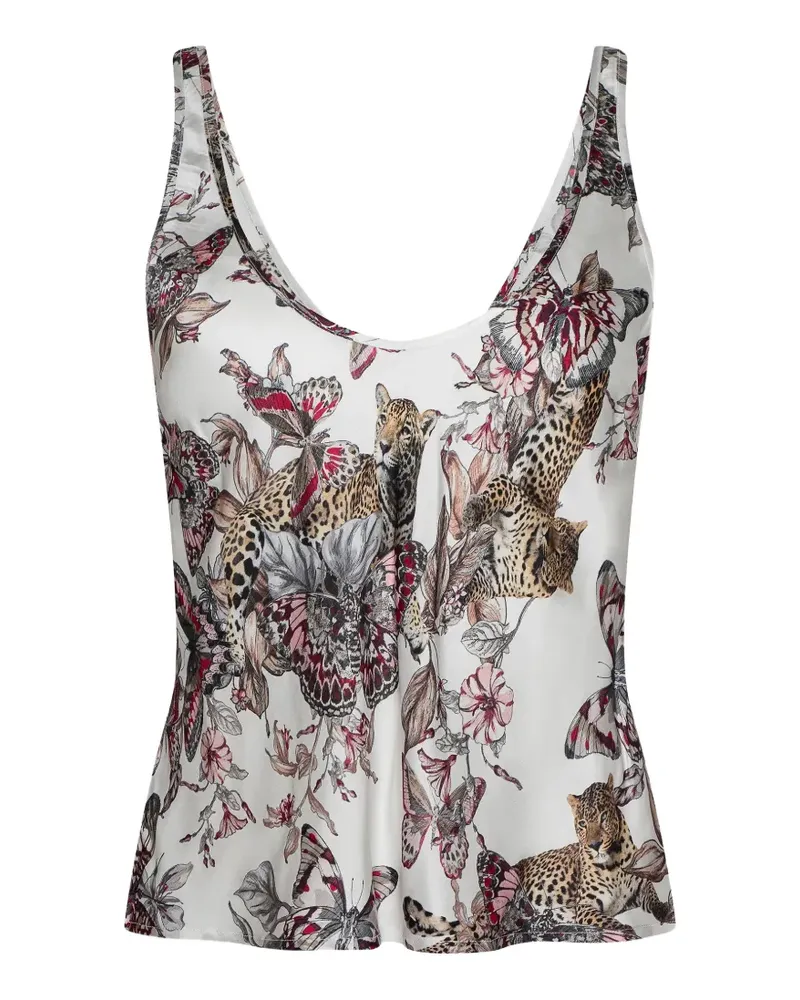 L'Agence Eddie floral-print top - Weiß Weiß