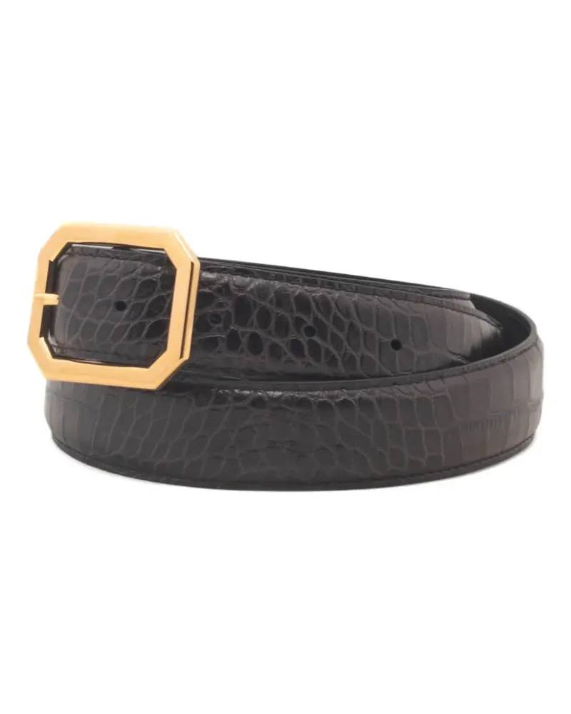 Nili Lotan octagonal buckle belt - Braun Braun