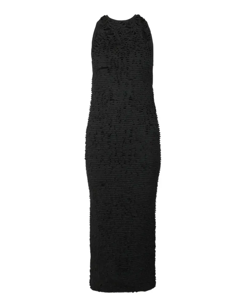 Max Mara textured open-back maxi dress - Schwarz Schwarz