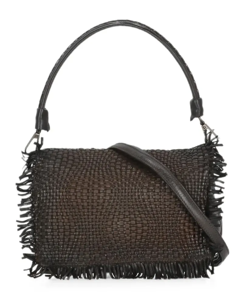 Reptile's House Gewebte Anfora Schultertasche - Braun Braun