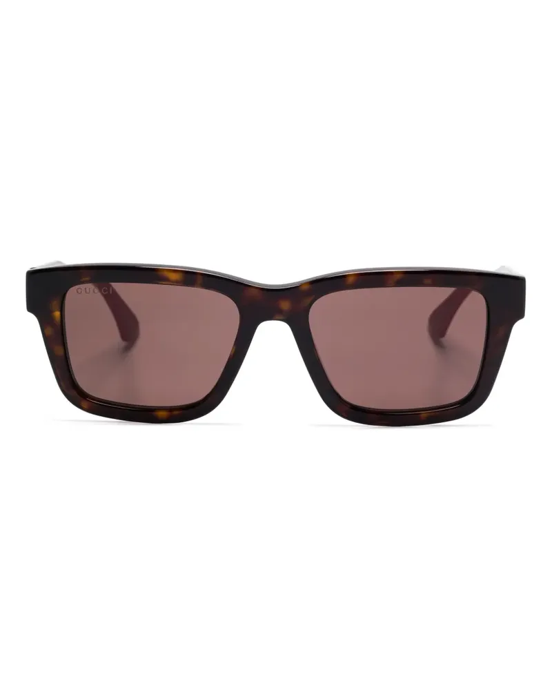 Gucci Sonnenbrille mit eckigem Gestell - Grün Grün