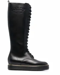 Bally Kniehohe Schnürstiefel Schwarz