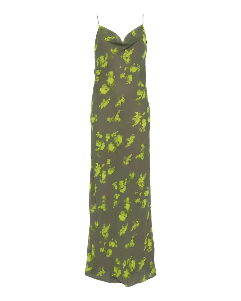 Patrizia Pepe floral-print cowl-neck maxi dress - Grün Grün