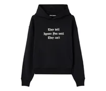 Känguru-Hoodie mit Text-Print - Schwarz