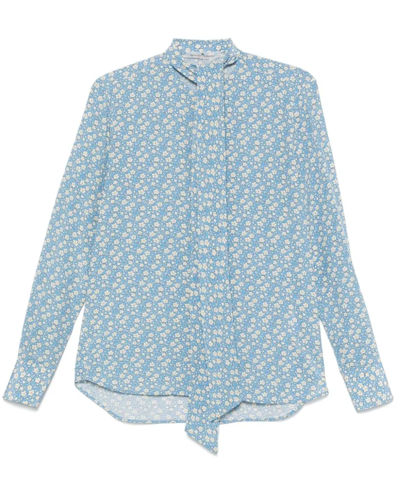 Ermanno Scervino Bluse mit Blumen-Print - Blau Blau