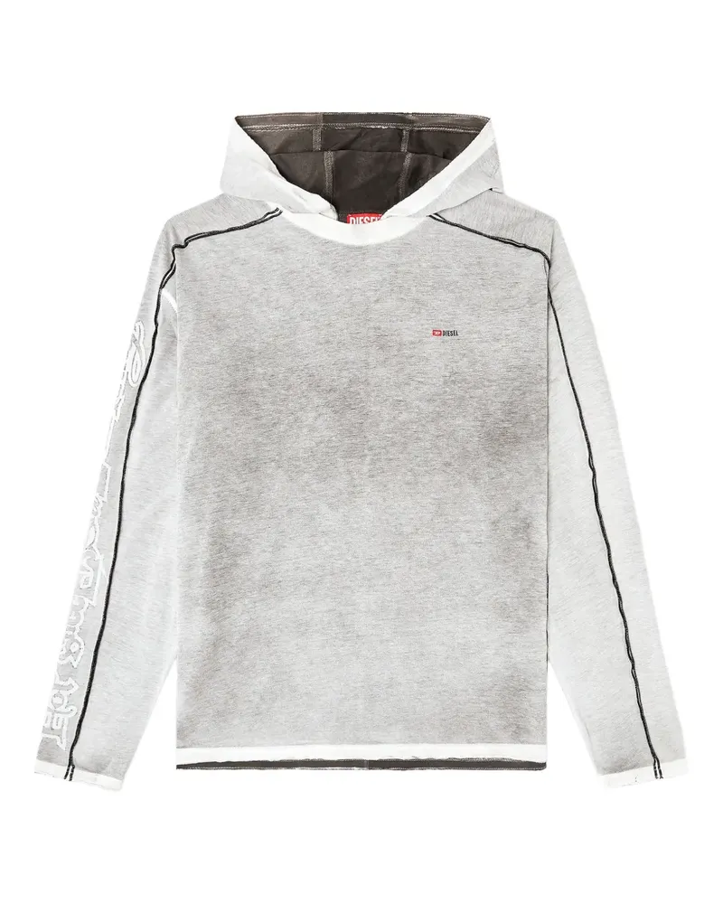 Diesel Langärmeliger T-Riven Hoodie - Grau Grau