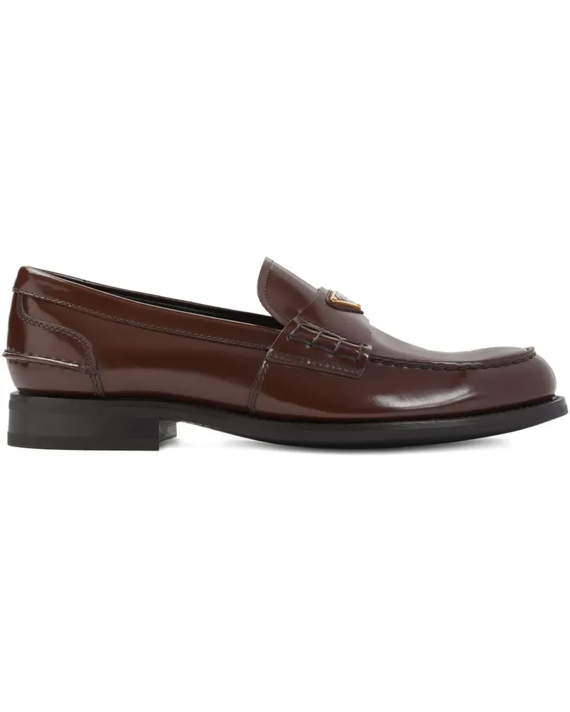 Prada Loafer mit Logo-Schild - Braun Braun