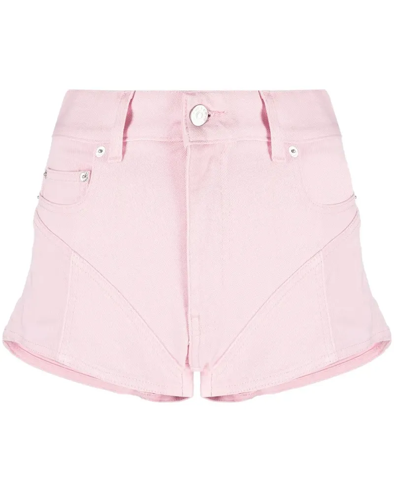 Thierry Mugler Spiral Jeans-Shorts mit Kontrasteinsatz - Rosa Rosa