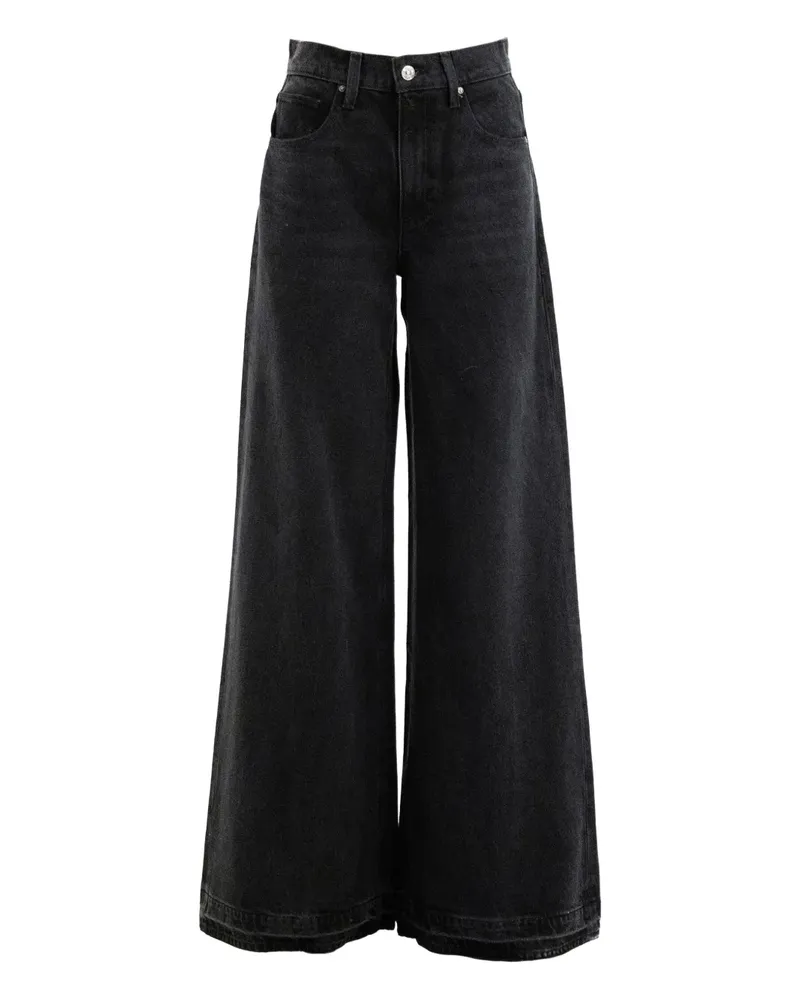 Paige Jeans mit weitem Bein - Schwarz Schwarz