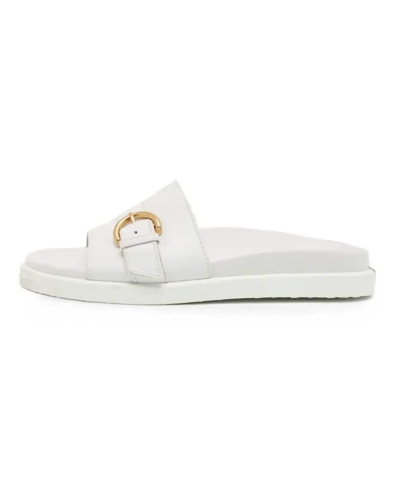 Gianvito Rossi Flache Bilbao Sandalen mit Schnalle - Weiß Weiß