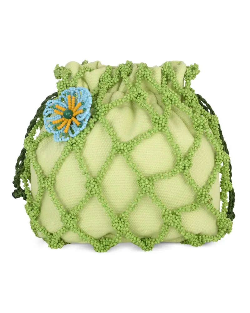 Rosantica Selene Codette beaded bucket bag - Grün Grün
