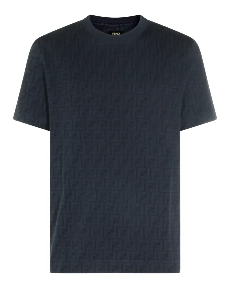 Fendi FF logo-jacquard T-shirt - Blau Blau