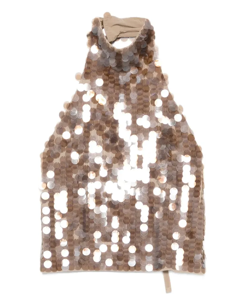 P.A.R.O.S.H. P.A.R.O H. Neckholder-Bluse mit Pailletten - Nude Nude