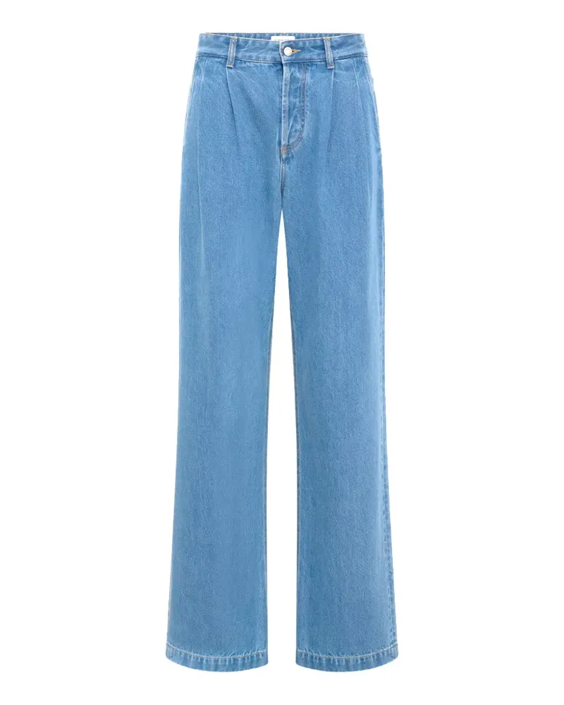 Marine Serre Weite Jeans mit Falten - Blau Blau