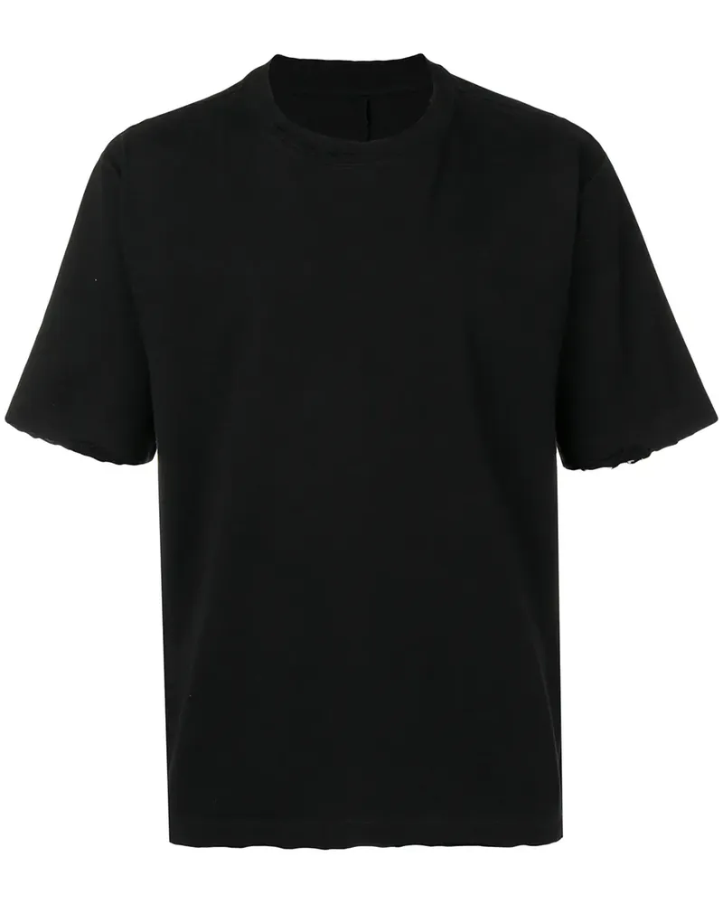 Unravel T-Shirt in Distressed-Optik - Schwarz Schwarz