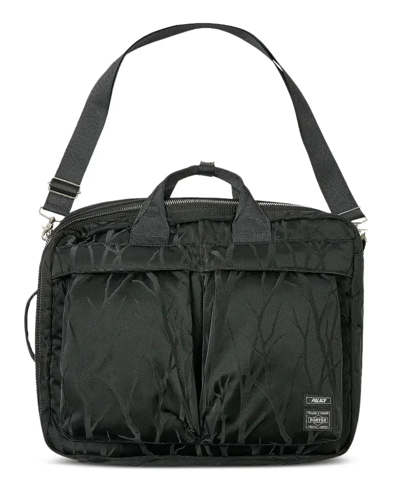 PALACE x Yoshida & Co. Porter Aktentasche mit Baummuster - Schwarz Schwarz