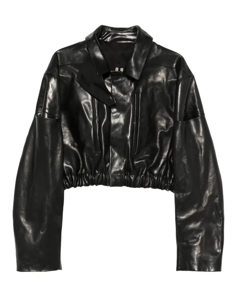 Rick Owens Mac Cropped-Lederjacke - Schwarz Schwarz