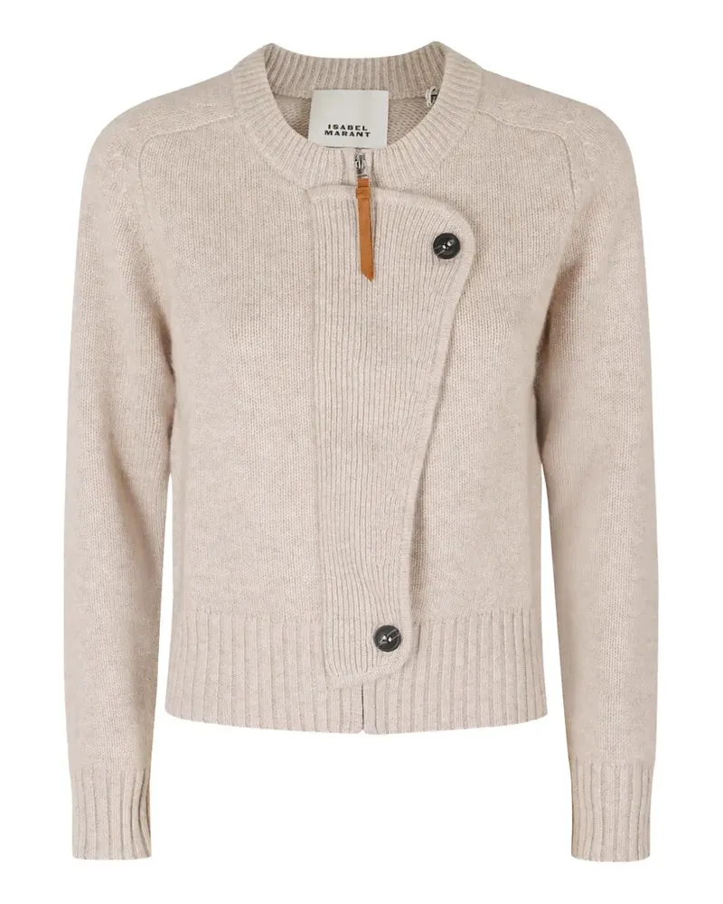 Isabel Marant Murielle asymmetric zip-fastening cardigan - Nude Nude