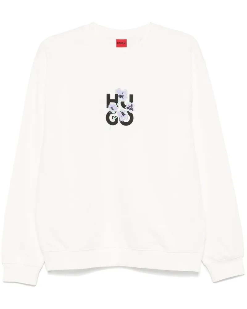 HUGO BOSS Sweatshirt mit Logo-Print - Weiß Weiß