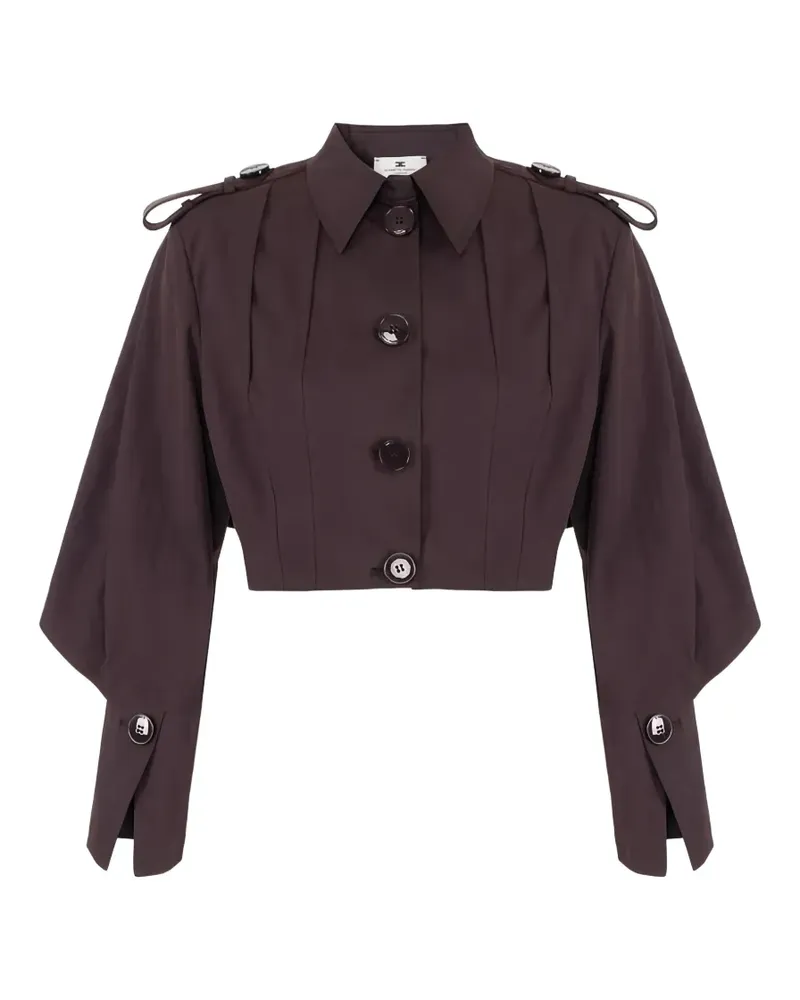 Elisabetta Franchi cape-sleeves cropped jacket - Braun Braun