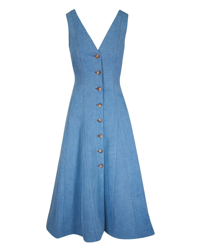 Veronica Beard Midikleid mit Knopfleiste - Blau Blau