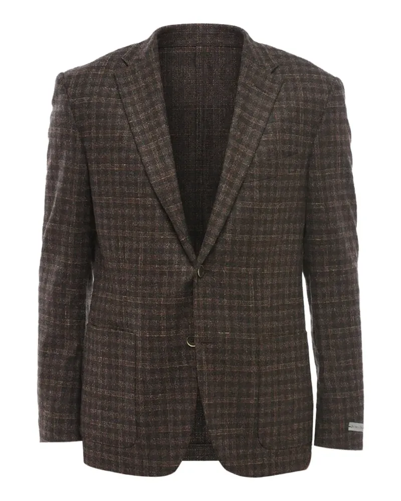 Corneliani checked patch-pocket blazer - Braun Braun