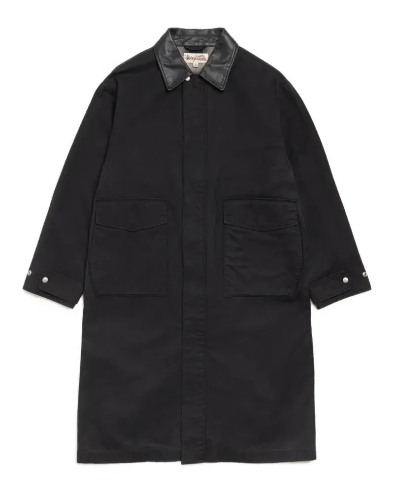 Stüssy flap-pocket single-breasted coat - Schwarz Schwarz
